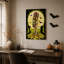 Toile verte tenant un micro rétro sur toile d'Halloween-1745056878