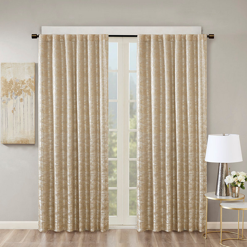 Rideau occultant avec passe-tringle Jacquard, Gris, L 50,05 po x L 95,05 po