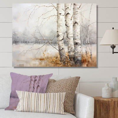 Minimalisme arbre Birchs Breath I - arbre bouleau, art mural