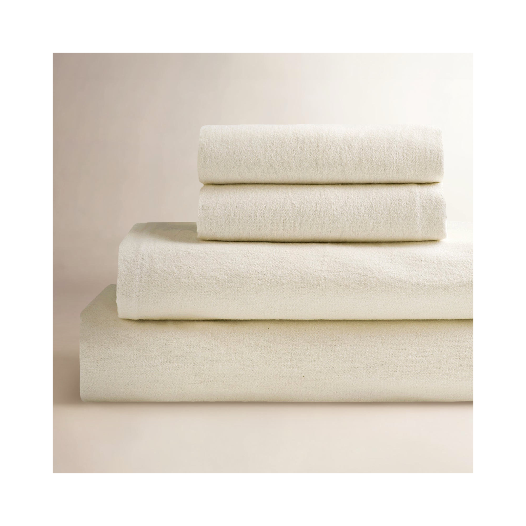 Evaline Flannel Sheet Set, Cream, Queen