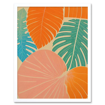 Tropical Monstera Leaf Jungle Pastel Botanical 1 Piece Wall Art