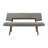 Jeiren 63" Wide Upholstered Dining Bench with Back in Rubberwood and Fabric-953259677-953259674