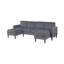 Ensemble de canapé modulaire tout-en-un Nyla avec méridienne double, velours côtelé gris foncé-117559251