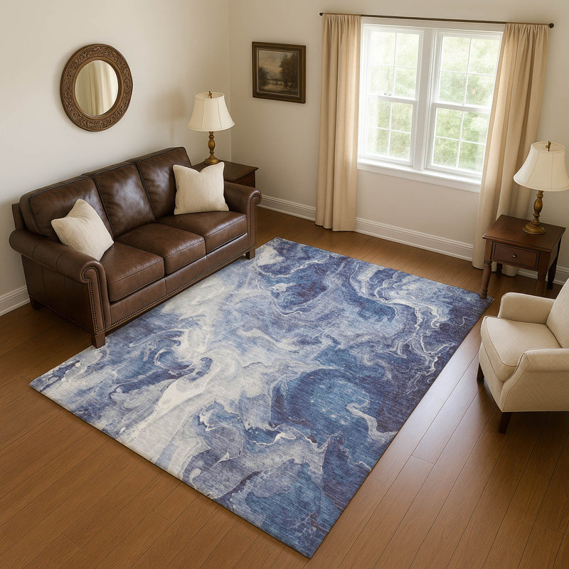 Tapis abstrait Premium lavable à la machine Mehara AMF1687, Rectangulaire 3 pi x 5 pi