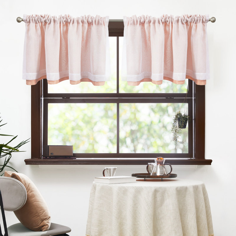 Cantonnière à passe-tringle, L 52 po x L 19 po, Rose