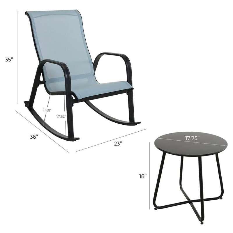 Moxon 2 - Person Patio Conversation Set, Blue