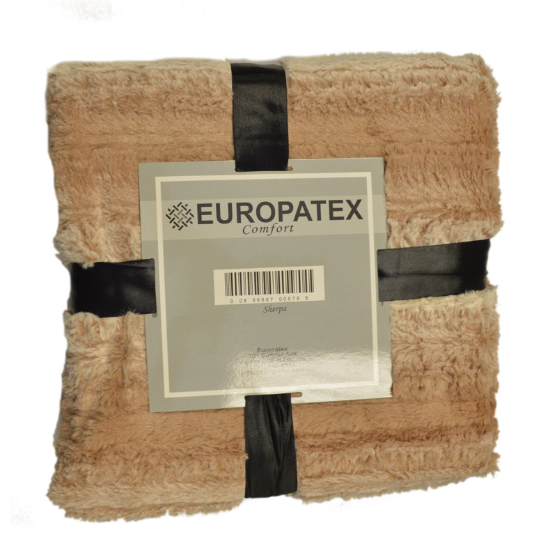 Jeté en grès Sherpa, Beige