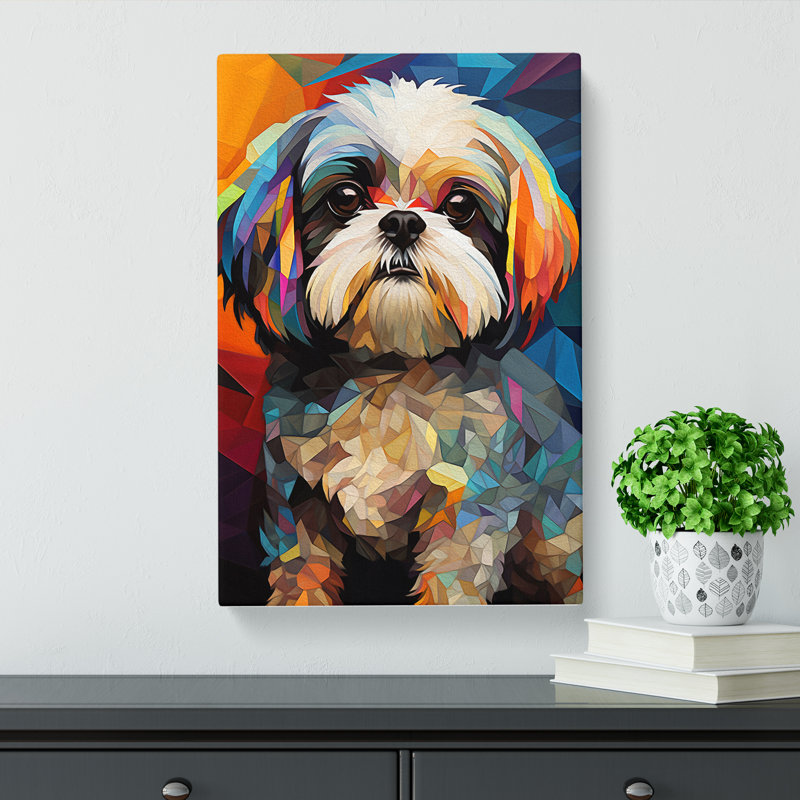 Shih Tzu Cubism - Wrapped Canvas, 76cm H x 50cm W x 3cm D