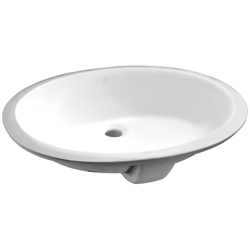 ANZZI Rhodes Series 15'' White Vitreous China Circular Bathroom Sink with Overflow