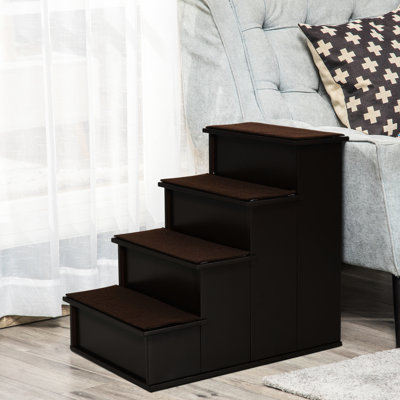Petits escaliers pour animaux de compagnie, brun - poids maximal de 22 lb, avec marches d'accès aux coussins de coussin lavables et confortables, jusqu'à lb, housse amovible douce