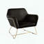 Chaise d'appoint en velours avec pieds modernes en métal doré