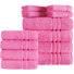 L'ensemble de serviettes de luxe 12 pièces comprend 4 serviettes de bain, 4 serviettes à main et 4 débarbouillettes