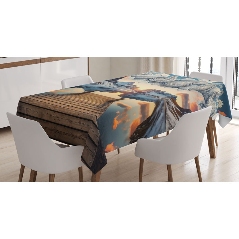 Crislynn Rectangle No Pattern Microfiber Tablecloth, 90" Rectangle