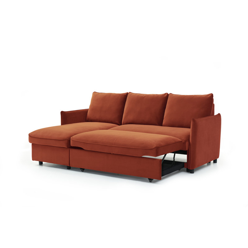 Alma 3 Seater Corner Sofa Bed, Orange