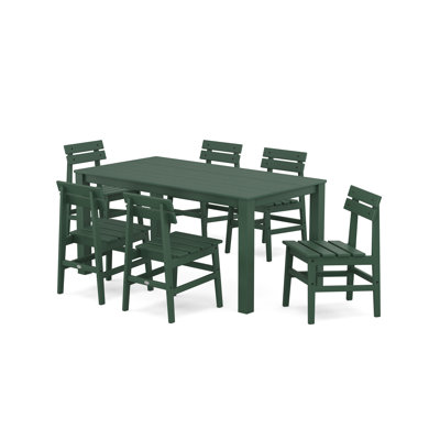 Modern Studio Plaza Chair 7-Piece Parsons Table Dining Set