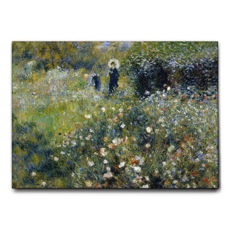Donna Con Ombrello In Giardino by Pierre-Auguste Renoir - Unframed Painting on Canvas, 45cm H x 65cm W