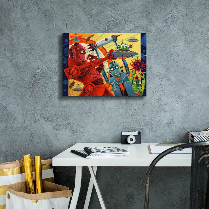 Art mural sur toile Williston Forge «Robotic Uprising» par David Galchutt, H 12 po x l 16 po x P 0,75 po