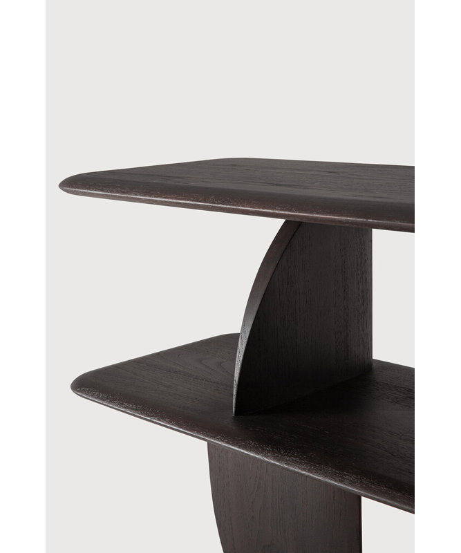 Geometric 82.5'' W Solid Wood Console Table, Dark Brown