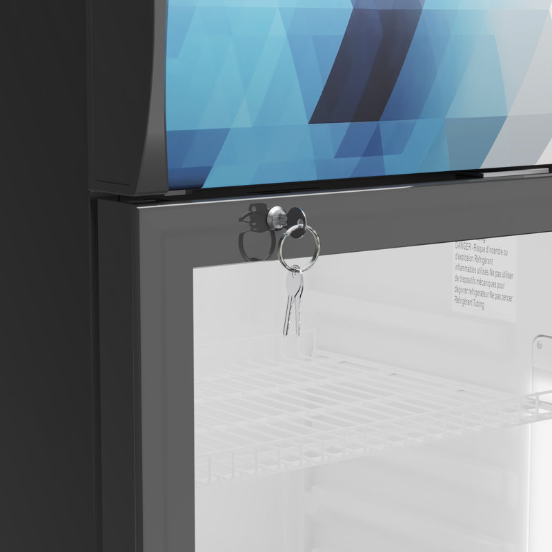 22-Inch Black Single Door Commercial Display Refrigerator