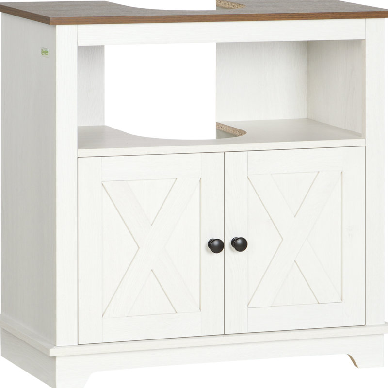 Bathroom Cabinet Under Sink, Decor, White, Double Door, Space Saving Sink Cabinet, Style, Unit