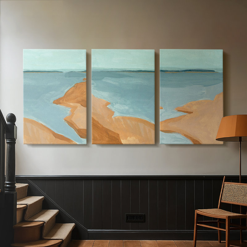 «Out on the Sandbar I», toile tendue sur mesure - 3 pièces, H 48 po x l 96 po