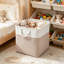 13 cubes de rangement 13 x 13 pouces, bacs de rangement pliables en tissu avec poignées, panier pliable pour organiser les vêtements, les jouets, les livres, blanc et beige