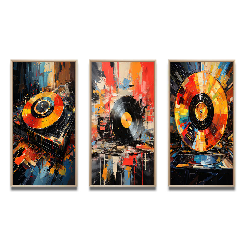 Ensemble 3 pièces Popart, Encadré naturel, H 32 po x l 48 po