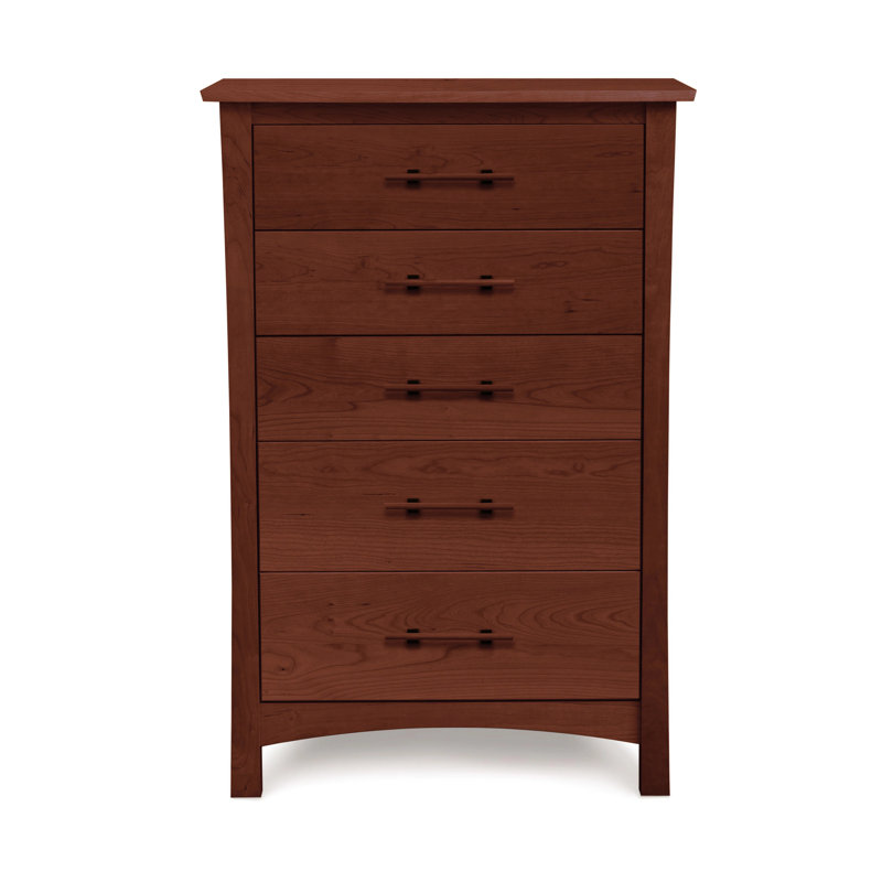 Monterey Solid Wood 33.75'' W 5 - Drawer Dresser, Cognac Cherry