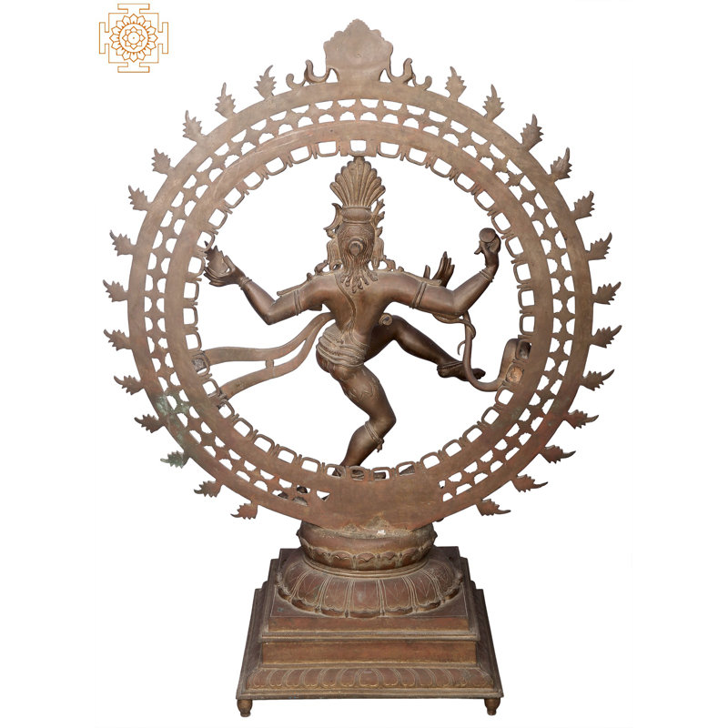 47" Large Nataraja Panchaloha Bronze Statue – Handmade Madhuchista Vidhana Lost-Wax from Swamimalai, Traditional South Indian Dancing Shiva Sculpture
