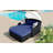 Lit de bronzage d'extérieur 79,9 po avec auvent réglable, lit double, lit de repos en rotin PE, osier noir et coussin-985168078