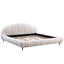 Très grande tête de lit et pied de lit en chenille tapissier très grand, lits en forme de coquillage, beige