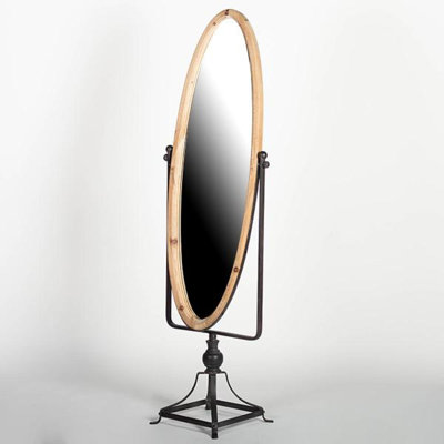 Miroir de plancher en bois