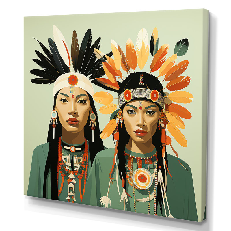Native American Feathered Legends sur toile, Toile tendue, 36" H x 36" W