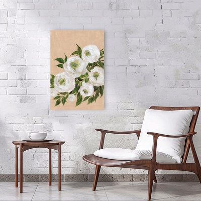 Elegant White Peonies Delicate Elegant Abstract Peony Nature Spring Wall Art