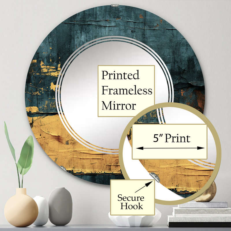 Kiuchi - Miroir mural moderne rond, 24 po x 24 po