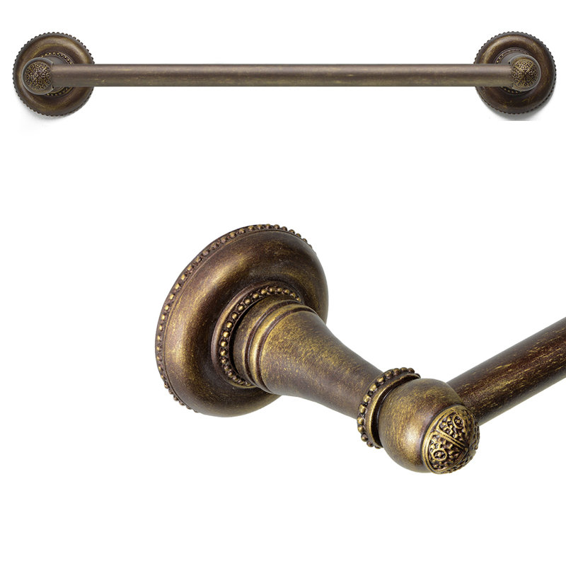 Millennium 36 inches c.c. {approximately} towel bar with 5/8 smooth center in Satin, 2.5" H x 26.25" W x 4" D, Antique Brass