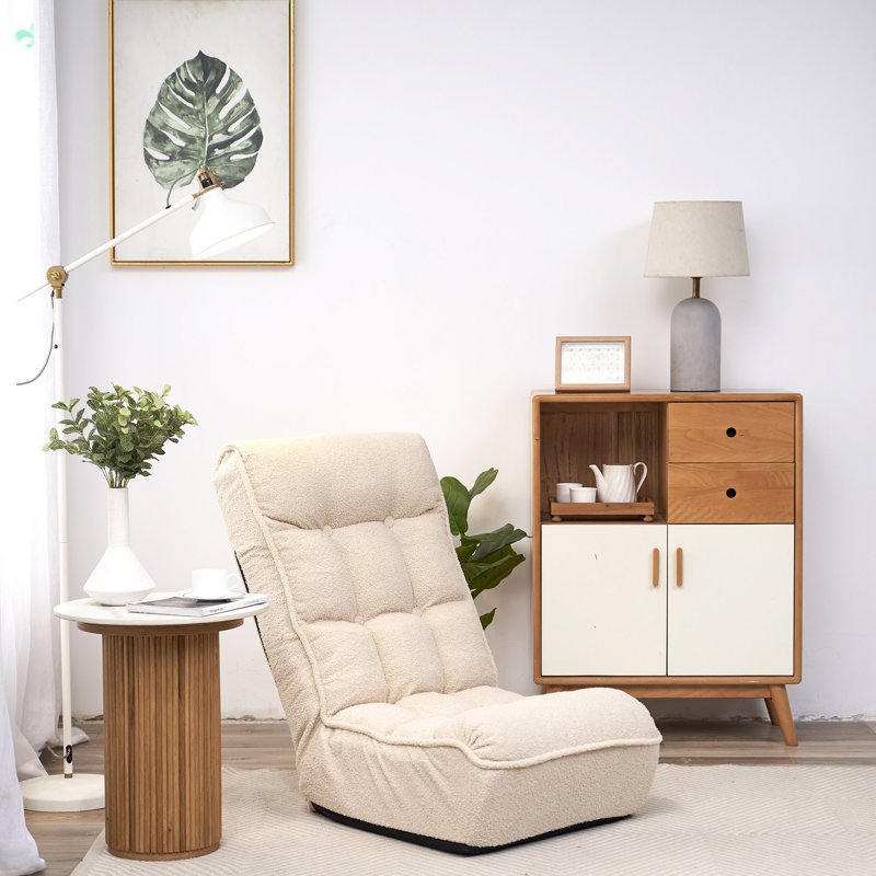 Fauteuil inclinable rembourré Lovetts, Beige 100% Cotton