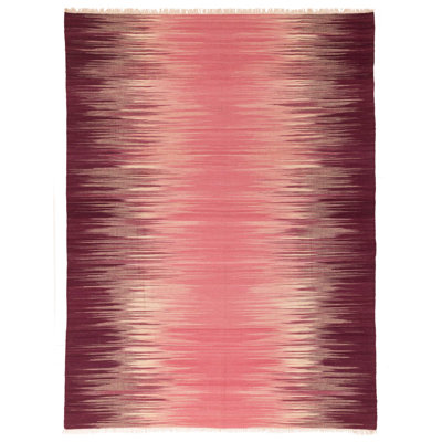 Ankim FW bourgogne, kilim rose 7 pi 11 po x 10 pi 4 po