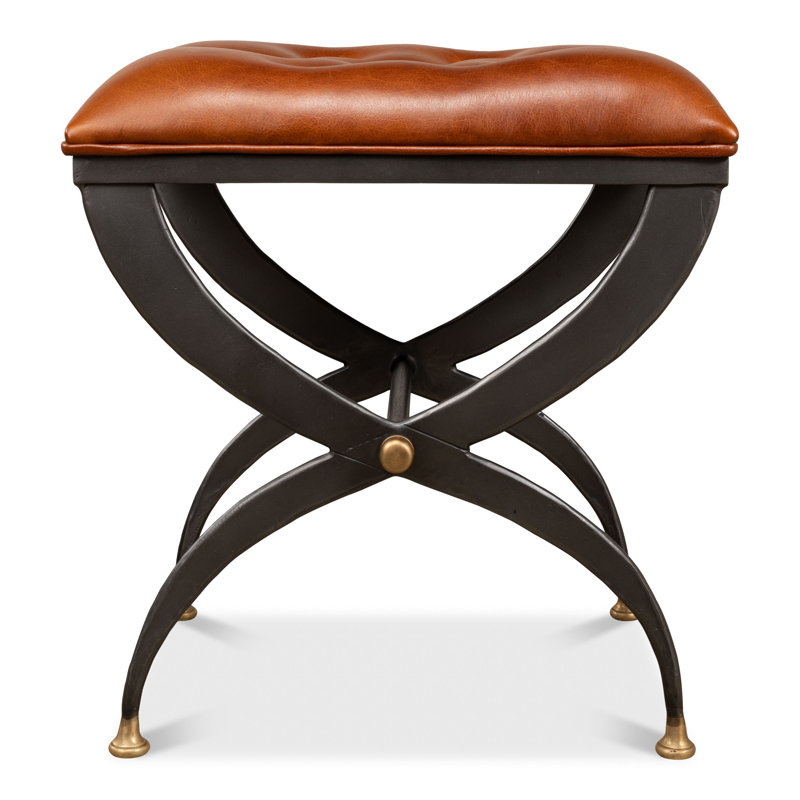 Leather Accent Stool