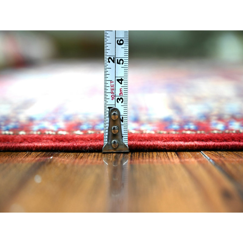 5'8"x8'1" Scarlet Red Shirvan Afghan Super Kazak Wool Hand Knotted Rug E1C51D28DB474C009EFAAB228FC512DE