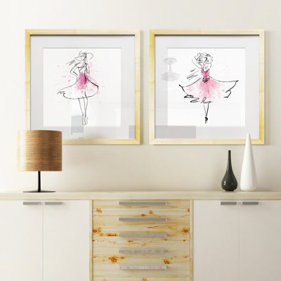 " Whimsy Girl I " 2 - Pieces Painting Print