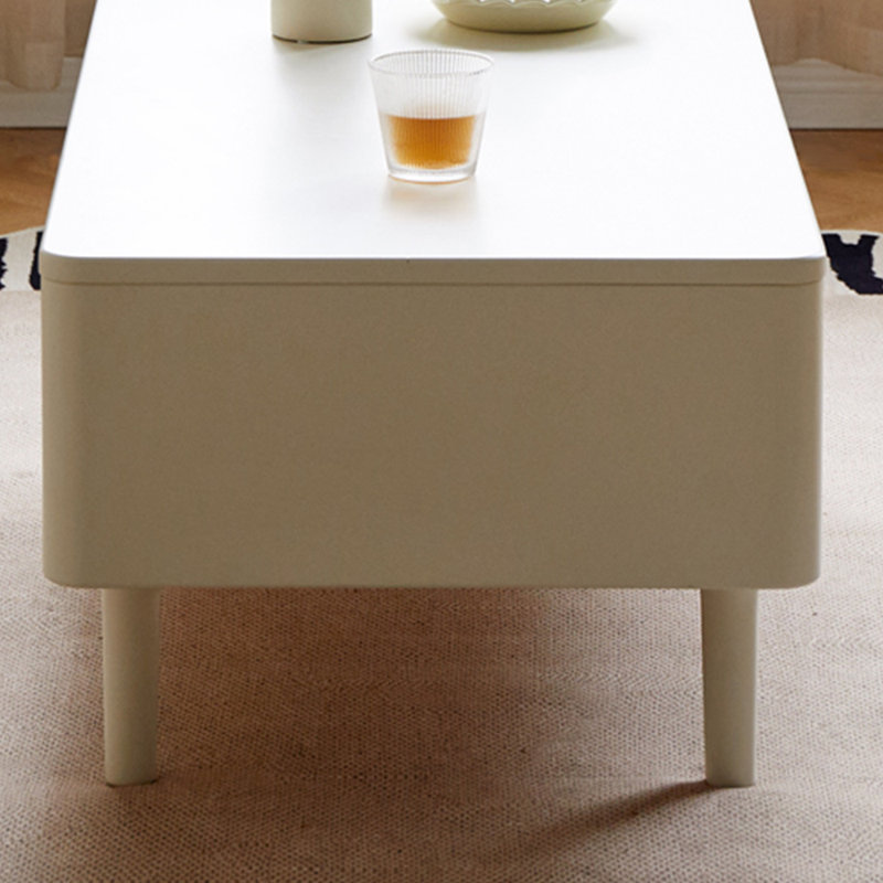 Table basse à porte coulissante en bois massif