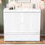 Lit double en blanc avec raccordement et grande armoire avec tiroir de rangement-121098477-121098478