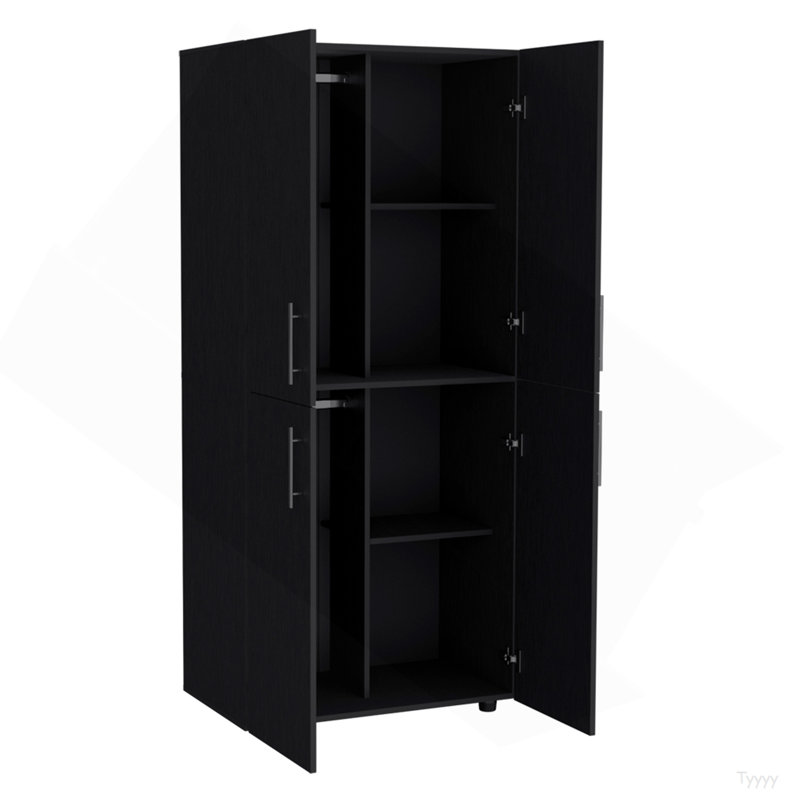 Armoire Moscow, chambre à coucher, noir, Noir