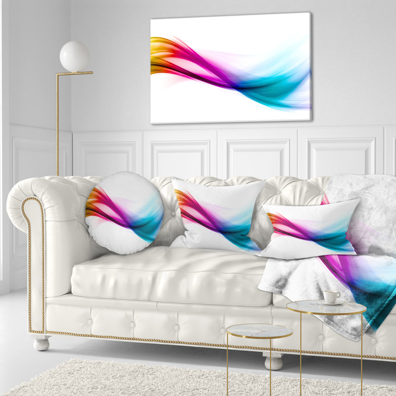 Rainbow Shade Waves - Coussin imprimé abstrait, Rectangulaire, 12 po x 20 po
