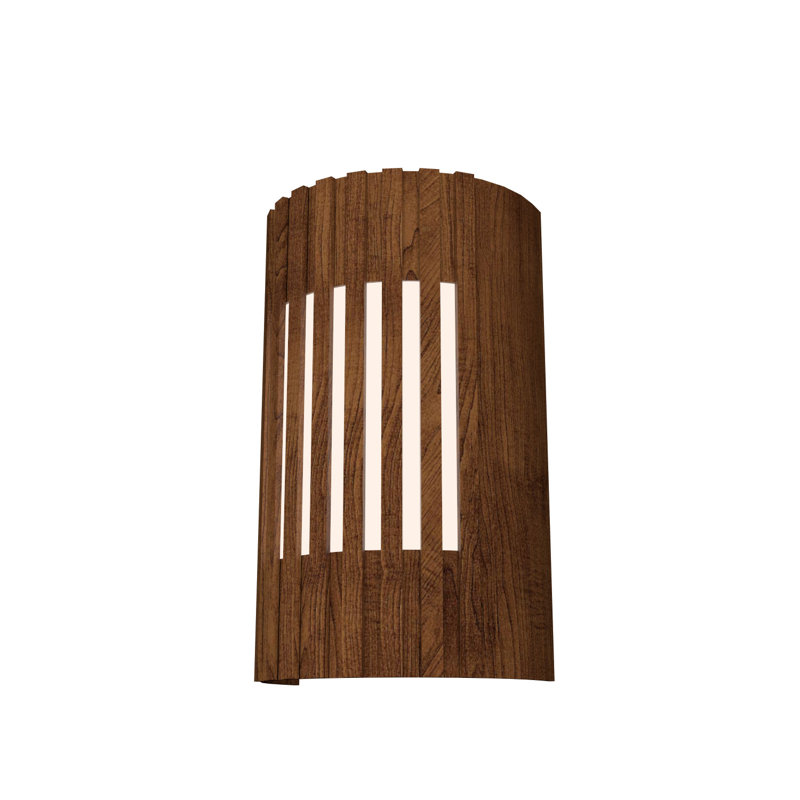 Imbuia Wood LED Wall Sconce with Curved Design