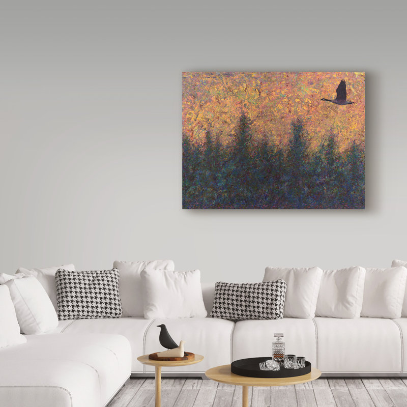 'Solitary Goose' Print on Wrapped Canvas, 14" H x 19" W x 2" D