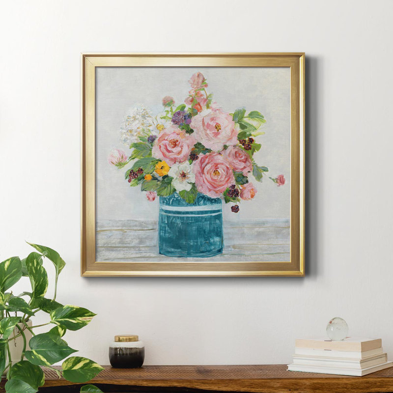Cottage Cottage I - Peinture sur toile encadrée, H 34,5 po x l 34,5 po x P 1,5 po, Or