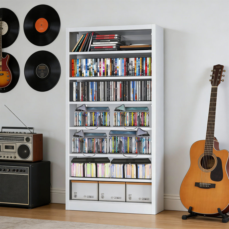 DVD Blu-Ray Game CD Storage Cabinet, Organizes Media For Home Organization