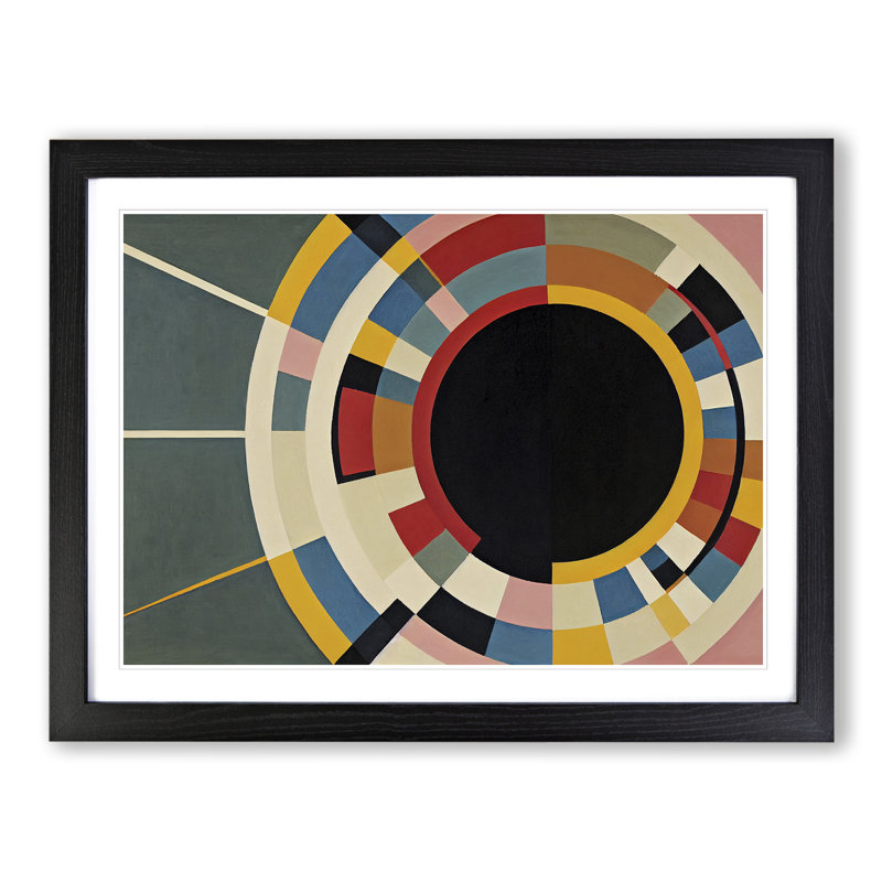 Electrifying Modern Abstract - Single Picture Frame Print, 46cm H x 64cm W x 2cm D, Black 